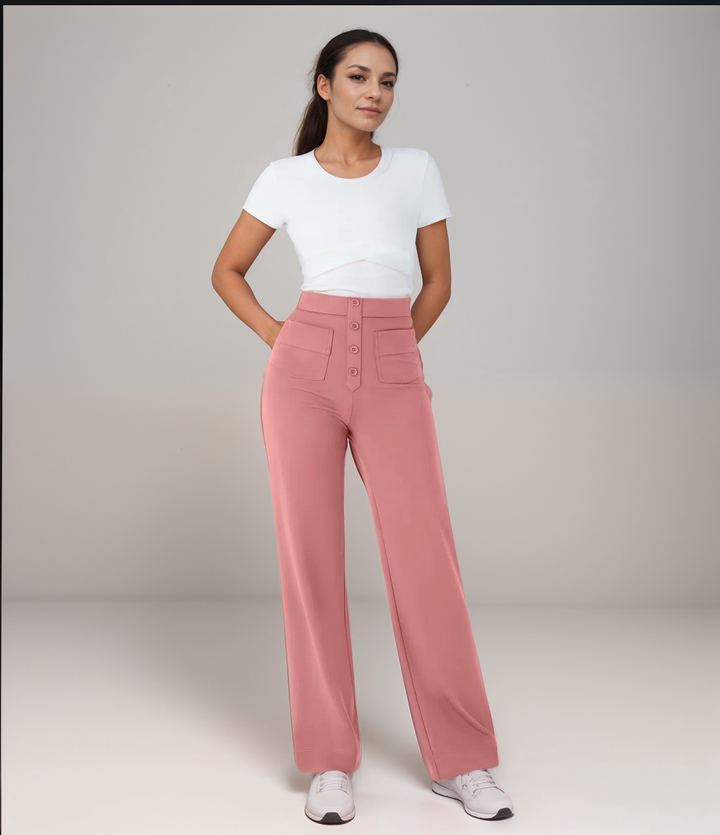 Frouke | Elastische High Waist Broek