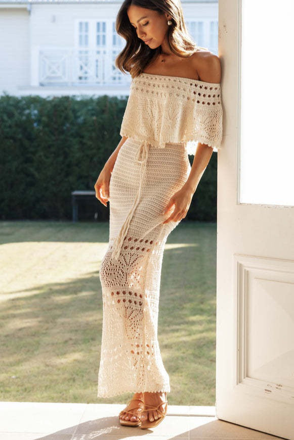 Lianne | Gehaakte Off-Shoulder Maxi-jurk