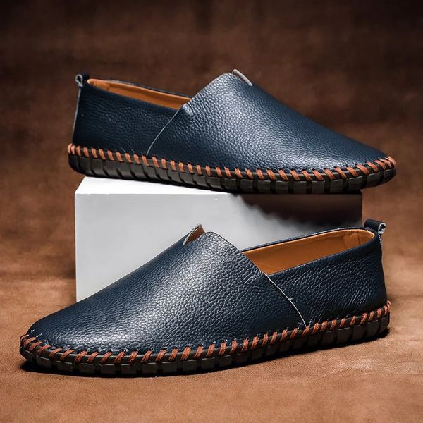 Julia | Leren Loafers met Handgestikt Detail