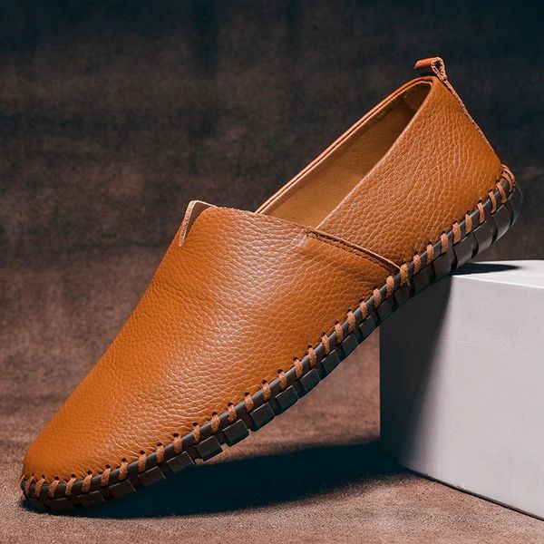 Julia | Leren Loafers met Handgestikt Detail