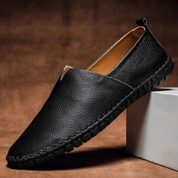 Julia | Leren Loafers met Handgestikt Detail