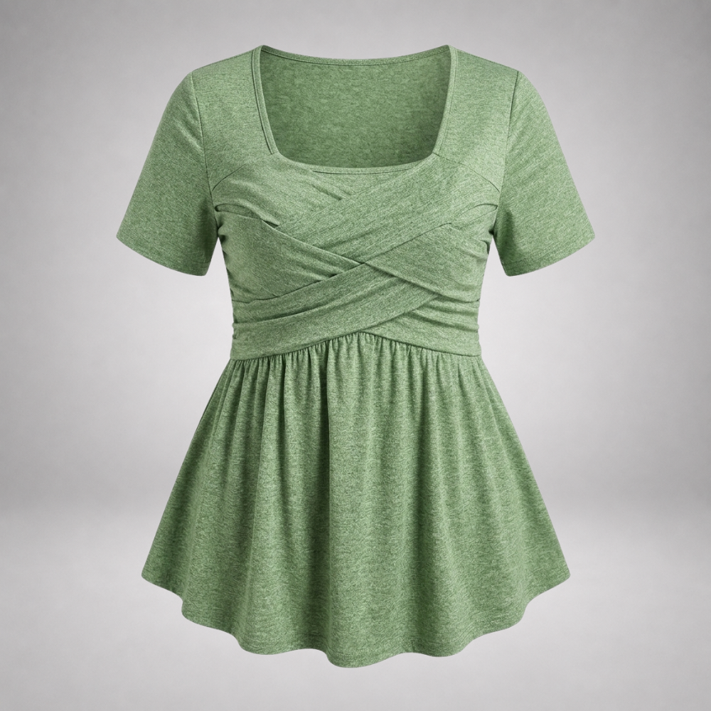 Nina | Top met Wikkeleffect en Peplum
