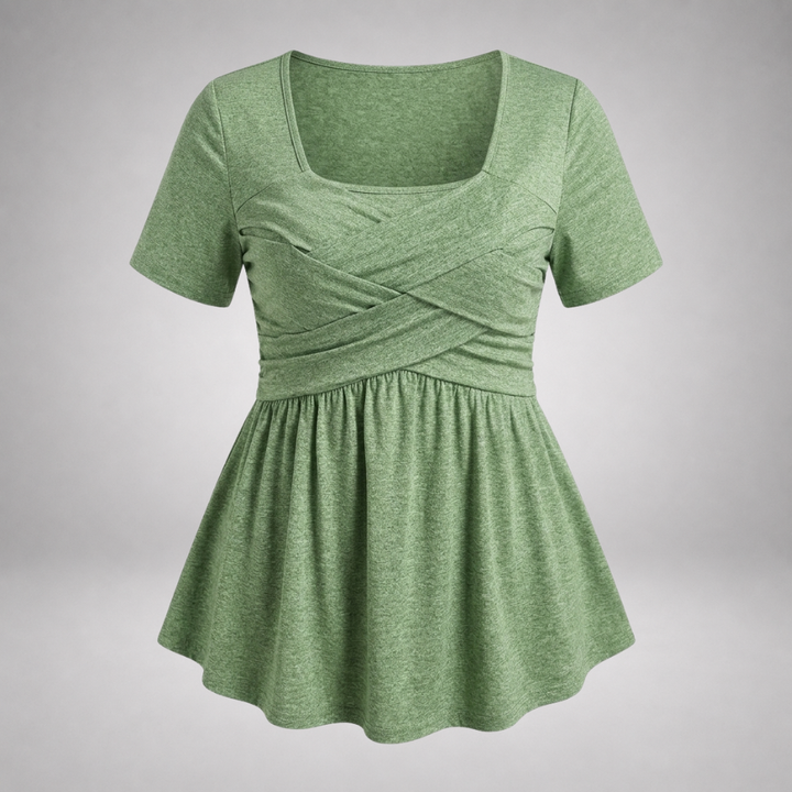 Nina | Top met Wikkeleffect en Peplum