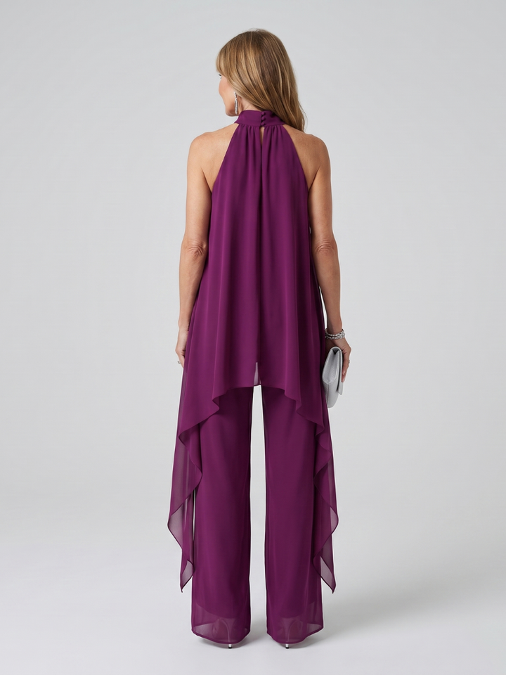 Rosalie | Asymmetrische Chiffon Tweedelige Set
