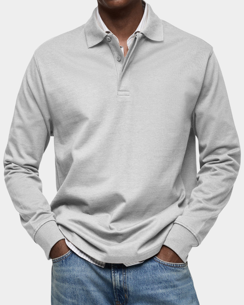 Kees | Zacht Poloshirt met Lange Mouwen