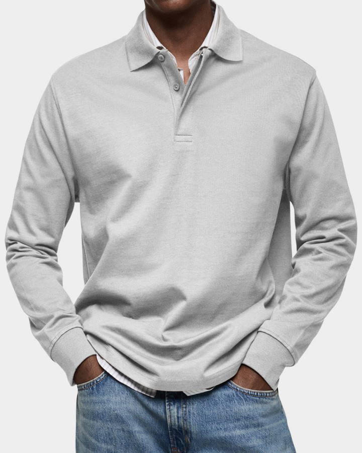 Kees | Zacht Poloshirt met Lange Mouwen