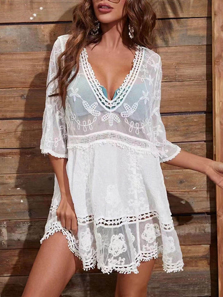 Jacoba | Opengewerkte Strand Cover-up