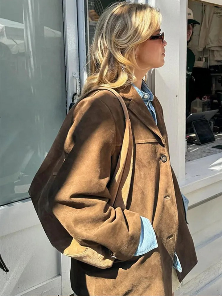 Welmoed | Oversized Suède Blazer