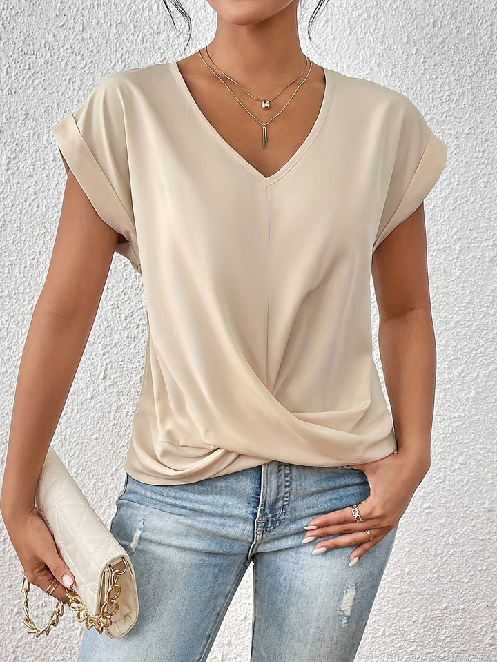 Annelie | Gedrapeerde V-hals Top