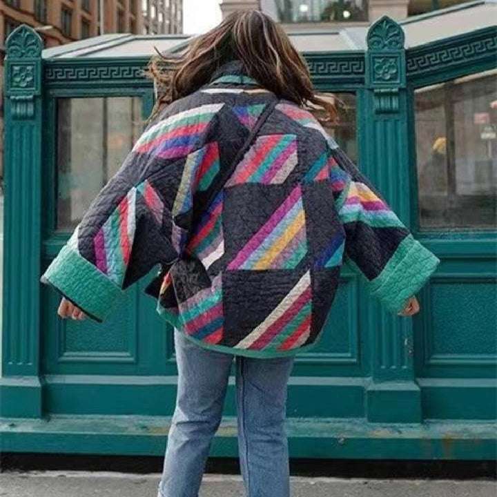 Marlies | Gewatteerde Patchwork Retro Jas