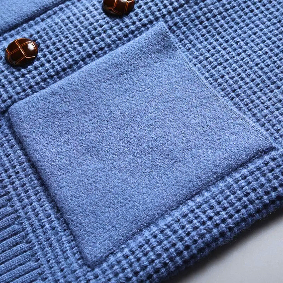 Aleid | Wafelgebreid Vest met Sjaalkraag
