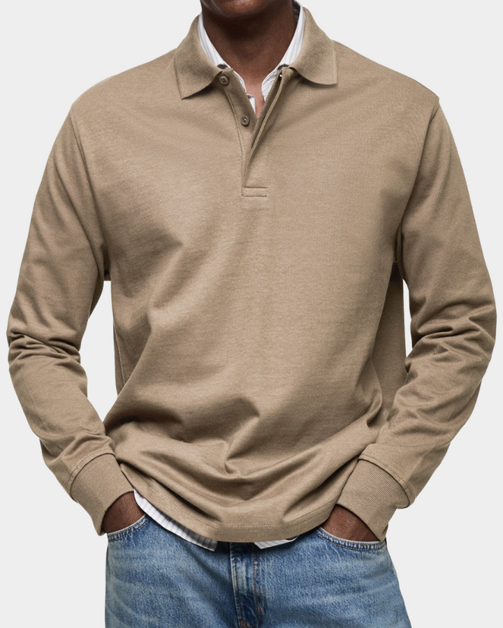 Kees | Zacht Poloshirt met Lange Mouwen
