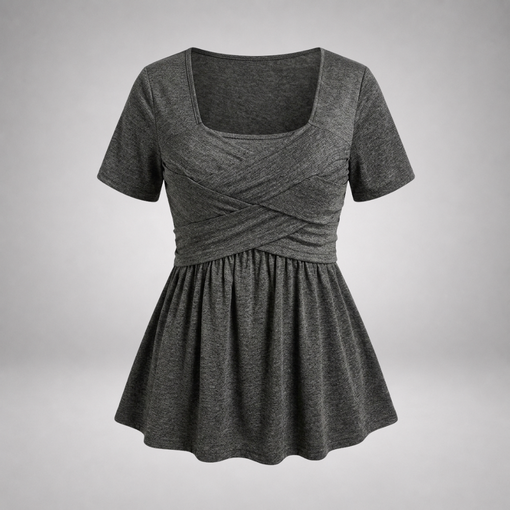 Nina | Top met Wikkeleffect en Peplum