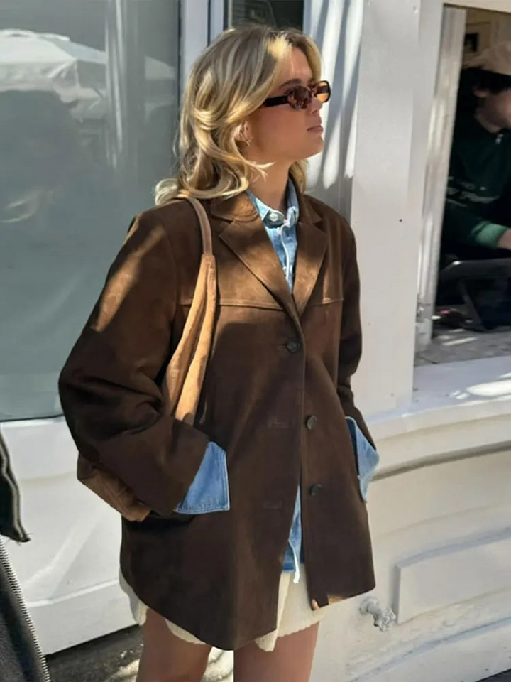 Welmoed | Oversized Suède Blazer