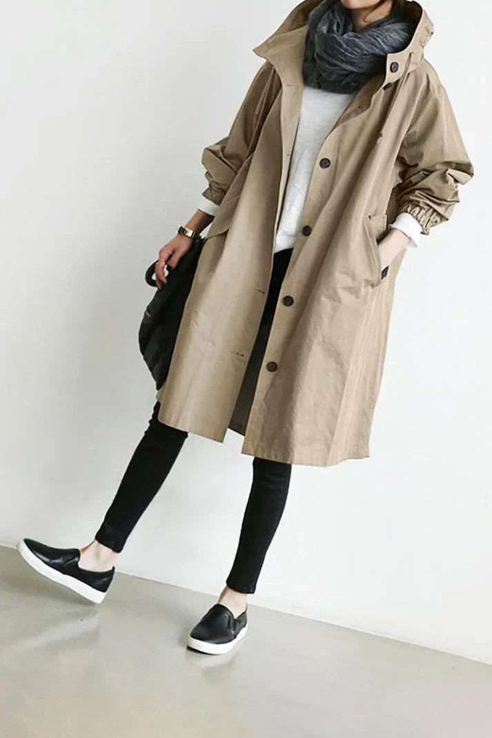 Elin | Waterafstotende Trenchcoat met Capuchon