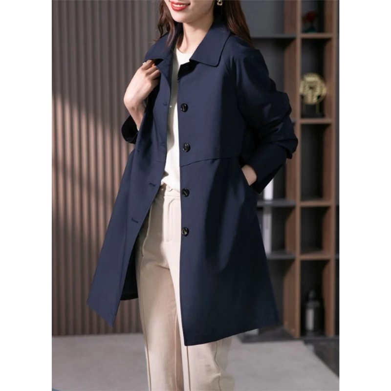 Jacoba | Waterafstotende Halflange Trenchcoat