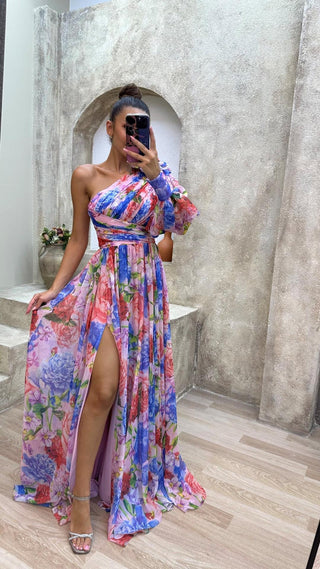 Lyra | Women’s Floral Maxi Dress with Slit