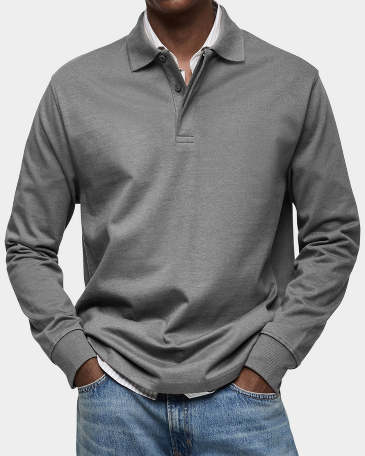 Kees | Zacht Poloshirt met Lange Mouwen
