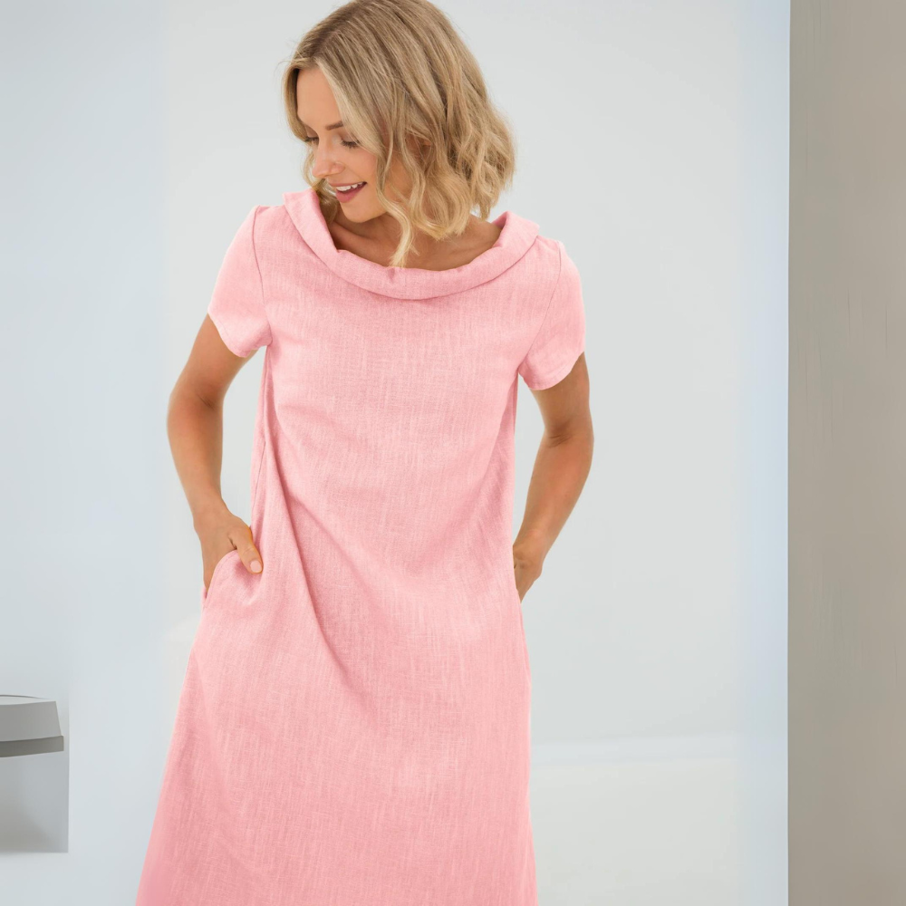 Wilhelmina | Linnen Midi-jurk met Zakken