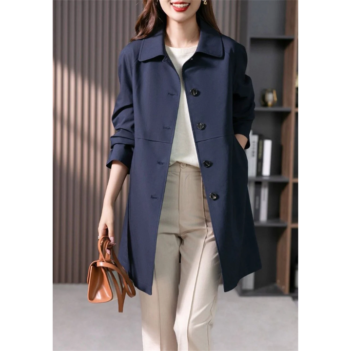 Jacoba | Waterafstotende Halflange Trenchcoat