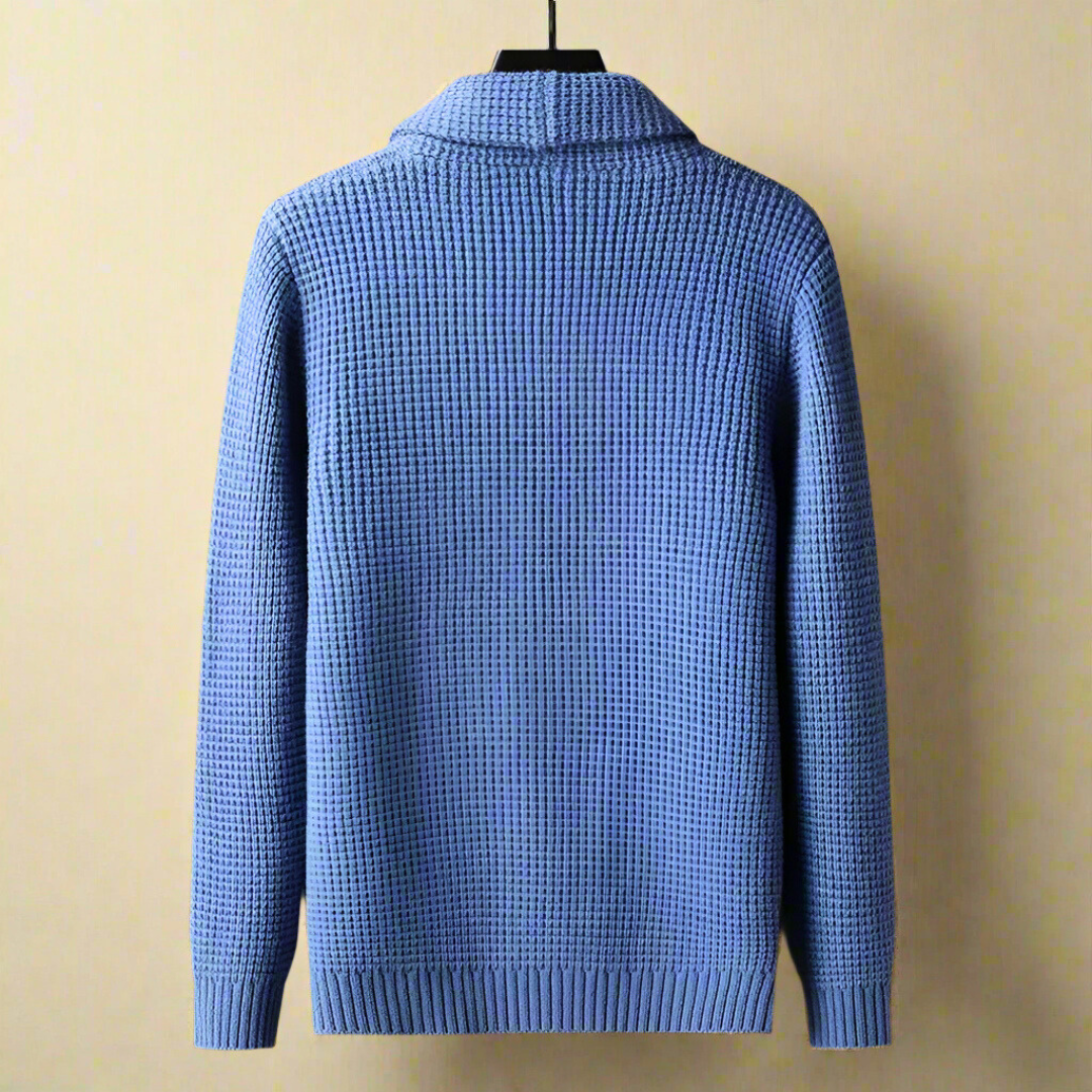 Aleid | Wafelgebreid Vest met Sjaalkraag