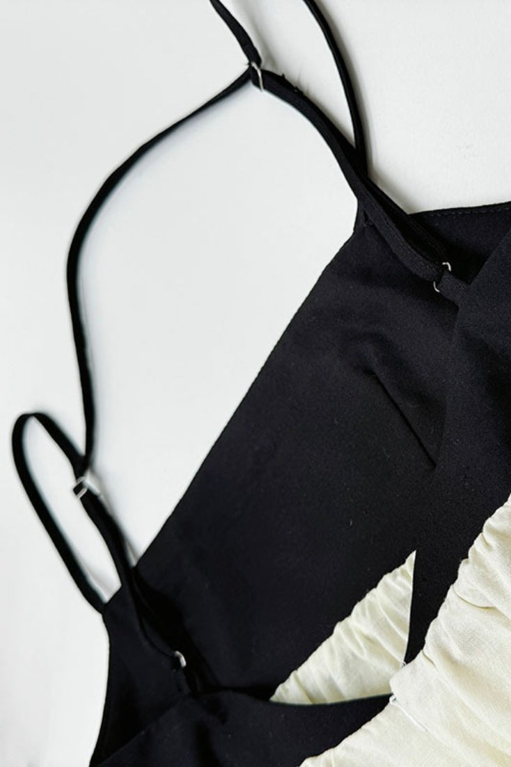 Fien | Colorblock Linnenmix Maxi-jurk