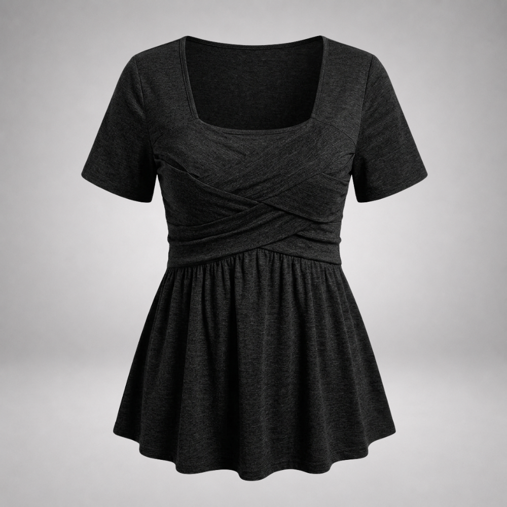 Nina | Top met Wikkeleffect en Peplum