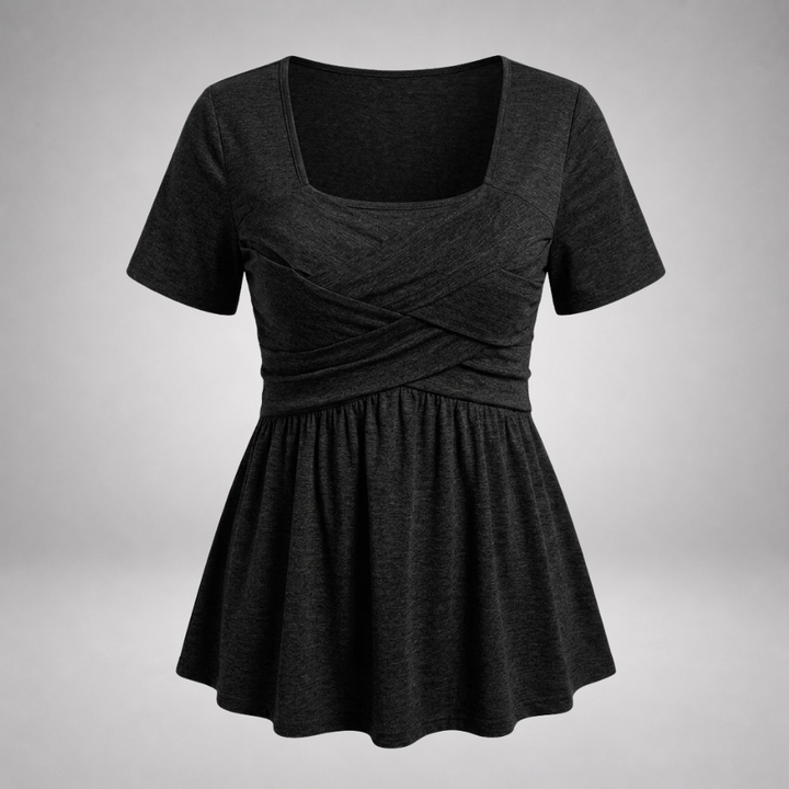Nina | Top met Wikkeleffect en Peplum