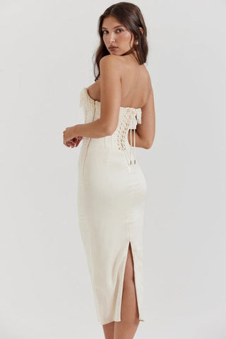 Sharlene | Beaded Corset Midi Dress