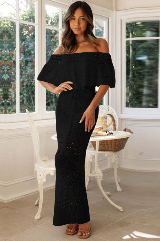 Lianne | Gehaakte Off-Shoulder Maxi-jurk