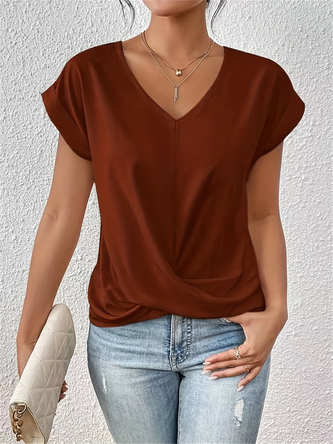 Annelie | Gedrapeerde V-hals Top