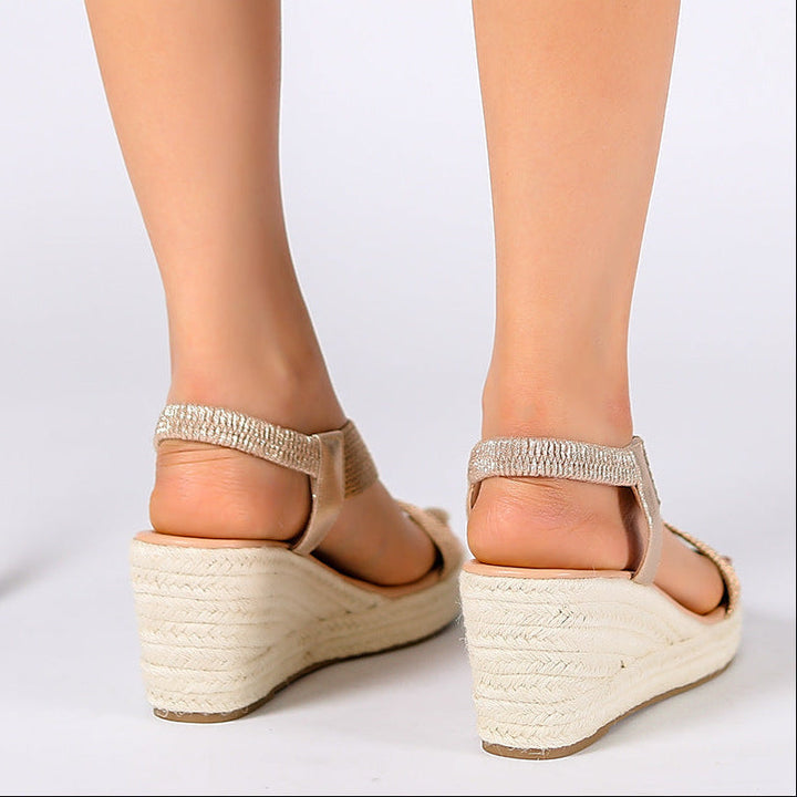 Nienke | Geweven Sandalen met Sleehak