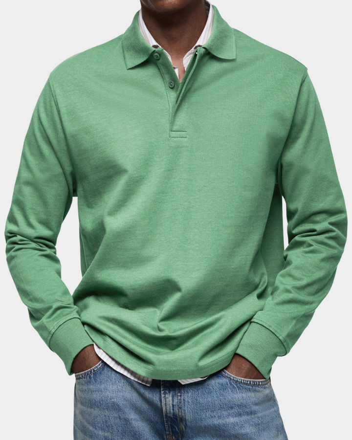 Kees | Zacht Poloshirt met Lange Mouwen