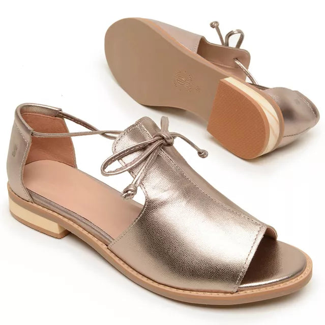 Iris | Leren Sandalen met Strikdetail