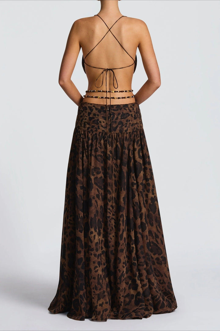 Yara | Gedrapeerde Maxi-jurk met Metaaldetail