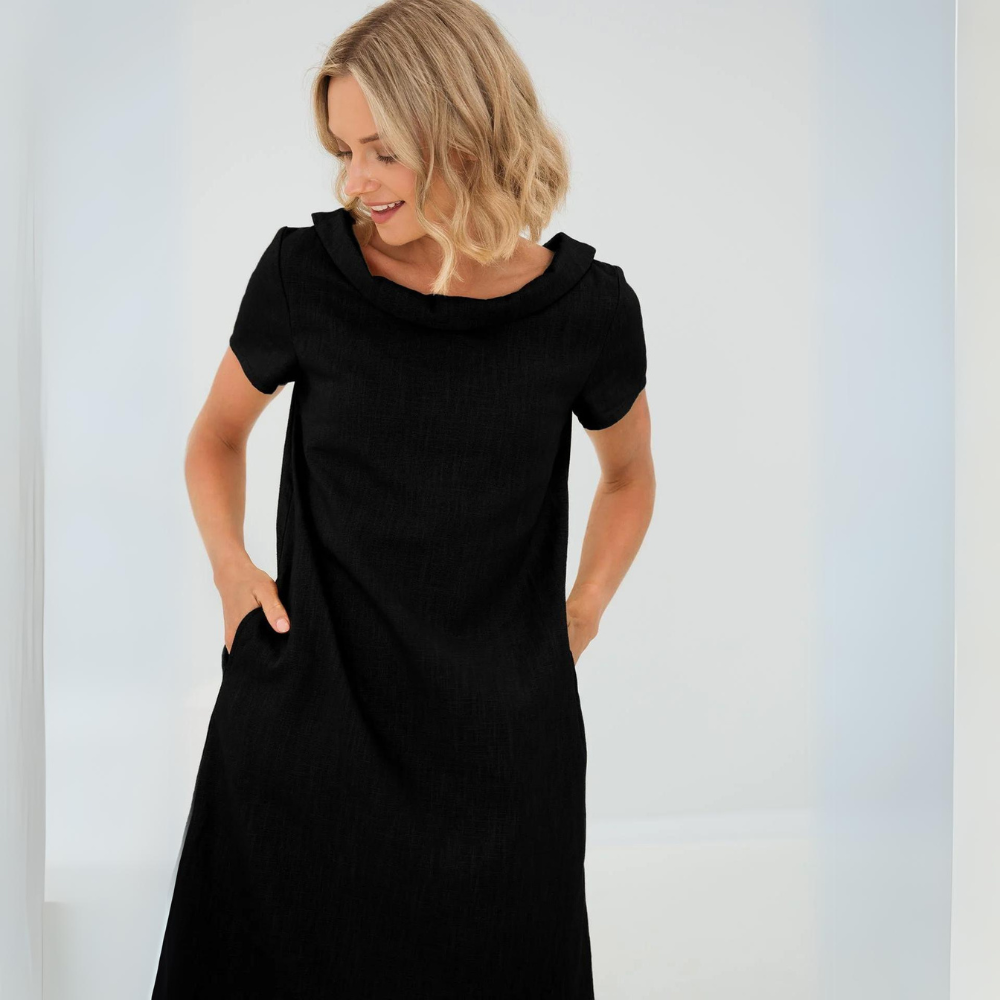 Wilhelmina | Linnen Midi-jurk met Zakken