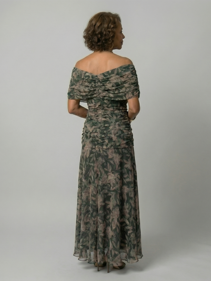Sietske | Off-Shoulder Chiffon Midi-jurk