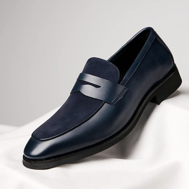 Hans | Leren Loafers met Suède Detail