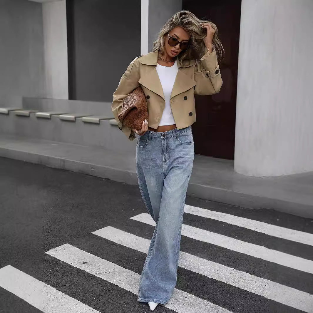Tess | Korte Double-Breasted Trenchcoat