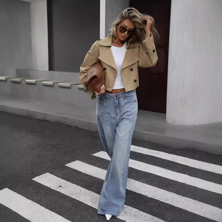 Tess | Korte Double-Breasted Trenchcoat