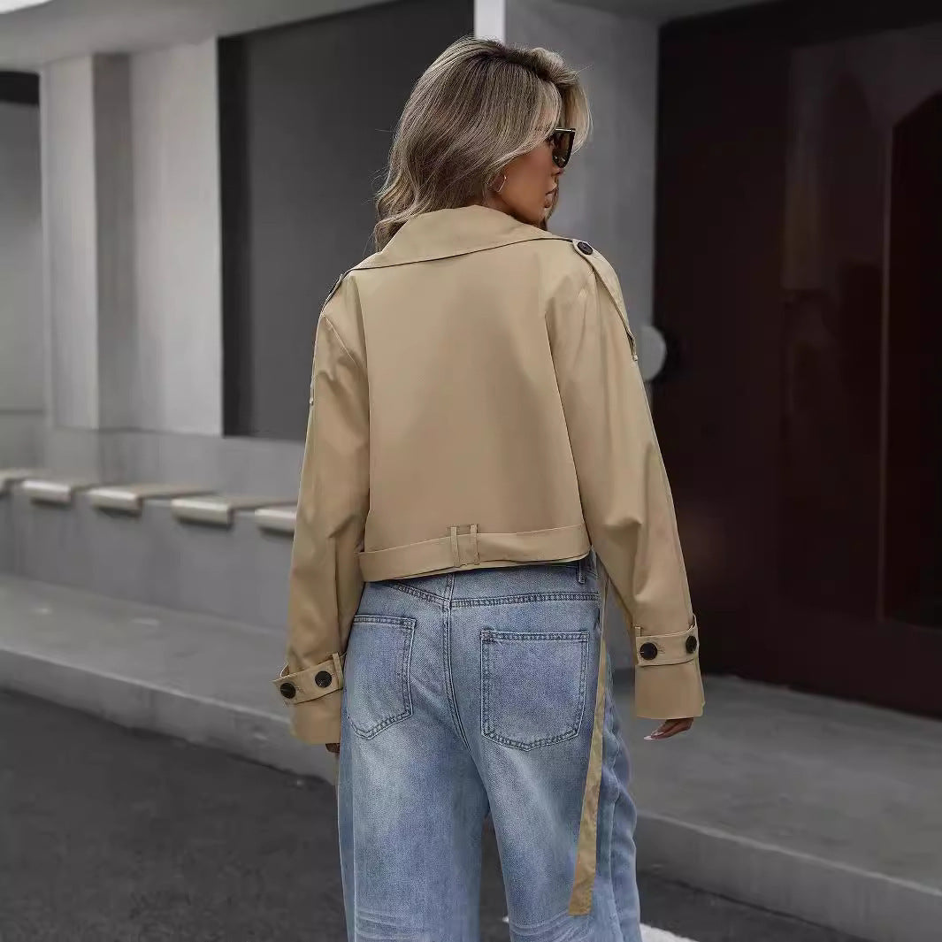 Tess | Korte Double-Breasted Trenchcoat