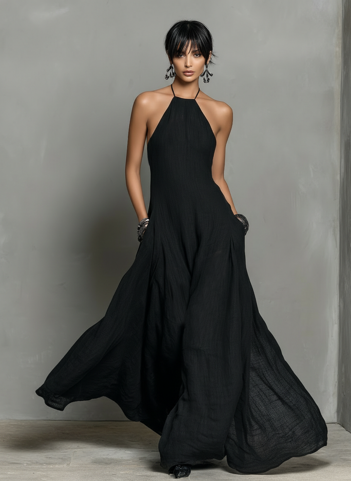 Fien | Minimalistische Halter Maxi-jurk