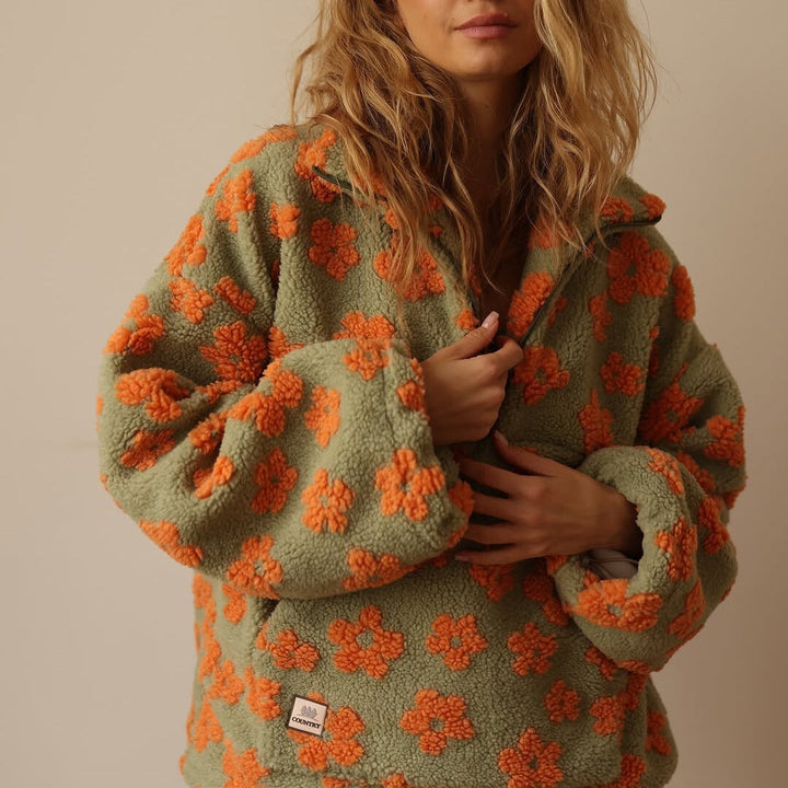 Lotte | Fleece Trui met Bloemenprint
