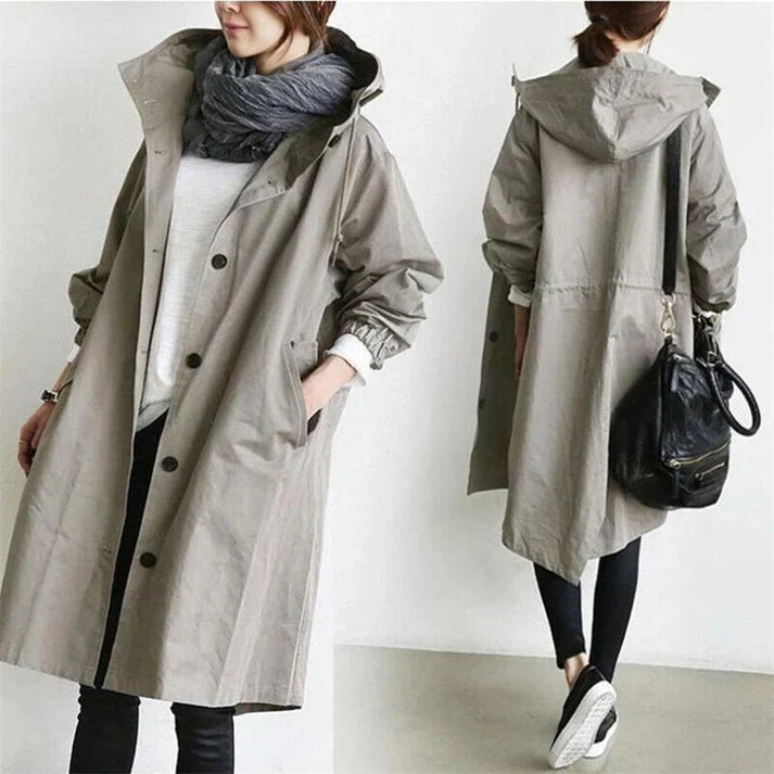 Elin | Waterafstotende Trenchcoat met Capuchon