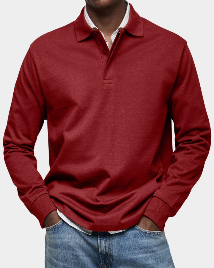 Kees | Zacht Poloshirt met Lange Mouwen