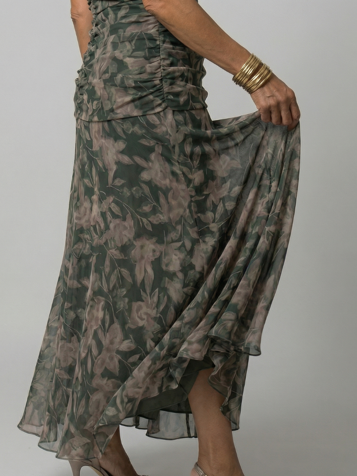 Sietske | Off-Shoulder Chiffon Midi-jurk