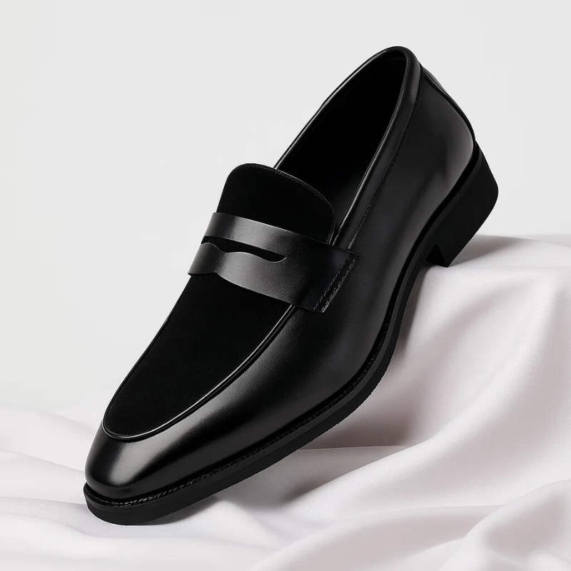 Hans | Leren Loafers met Suède Detail