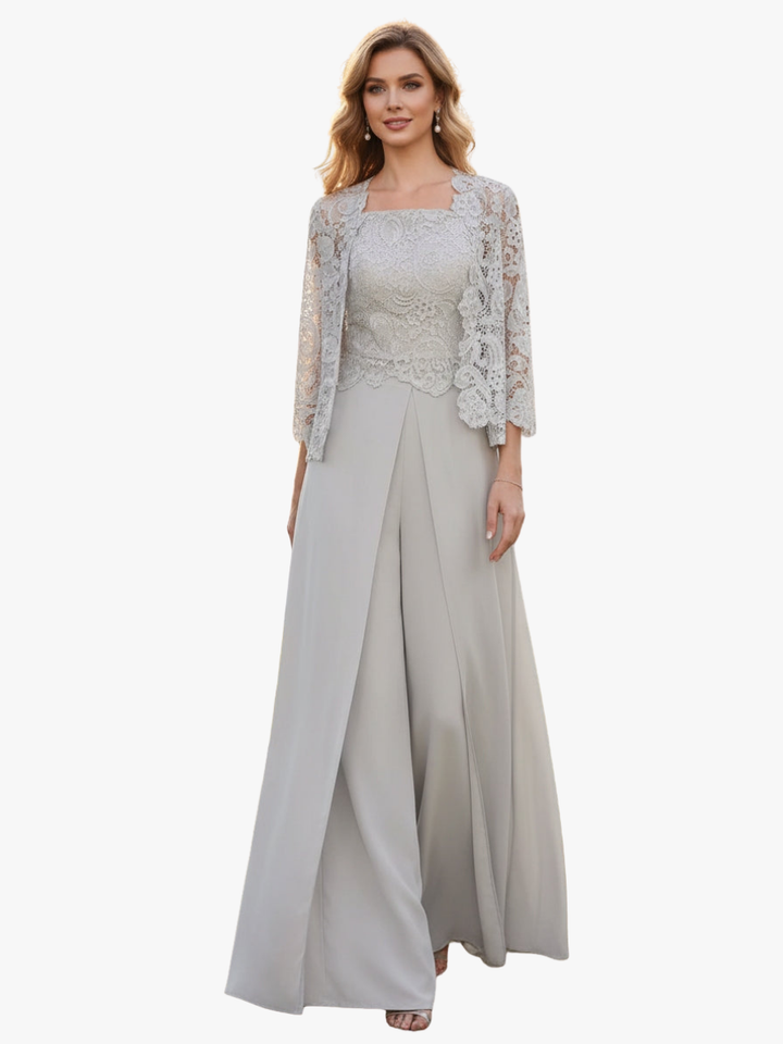Linde | Chiffon Driedelige Set met Kant