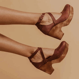 Teresa | Elegant Wedge Heels with Closed Toe & Ankle Strap