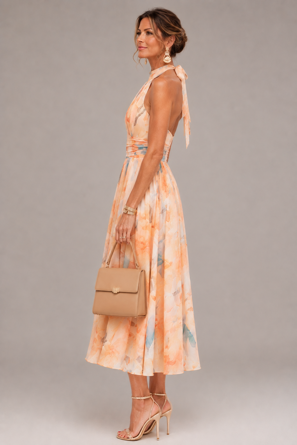 Berber | Aquarel Maxi-jurk met Halternek